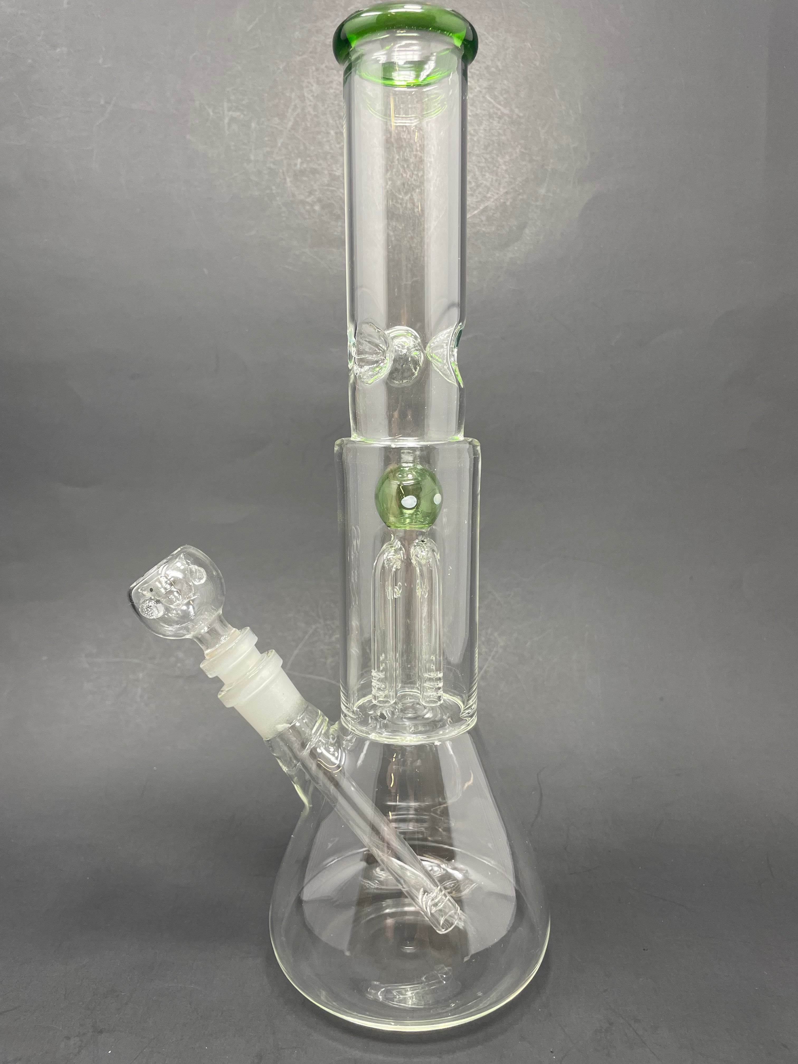 12" Green Octopus Percolator Bong w/ Ice Catcher