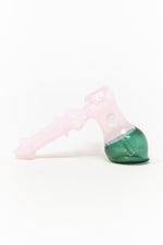 6" Pink/Green Hammer Bubbler