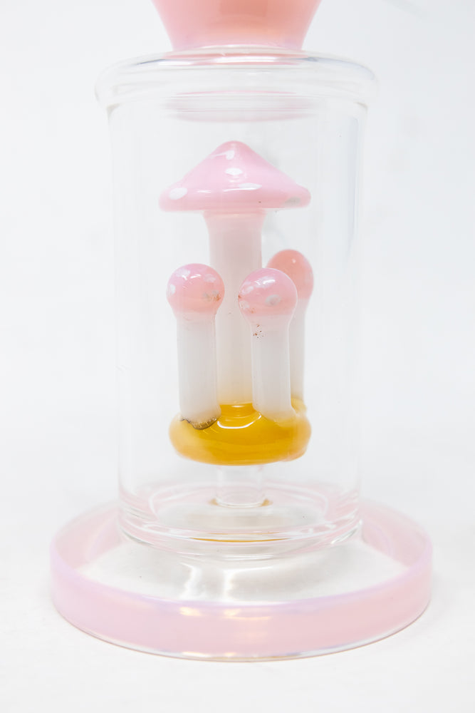 10" Milky Pink Shower Bend Mushroom Bong