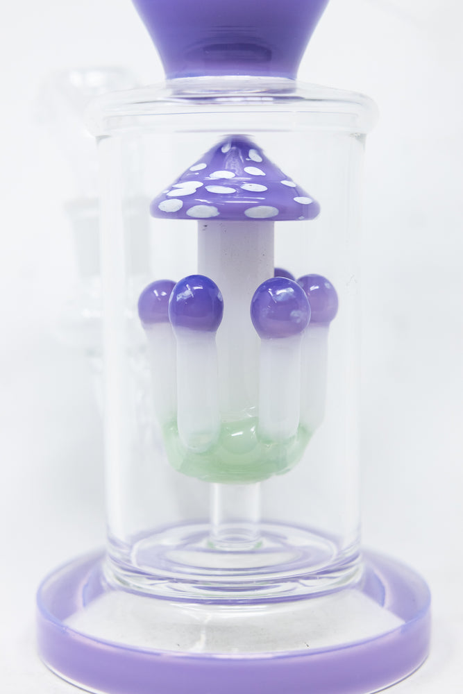 10" Milky Purple Shower Bend Mushroom Bong
