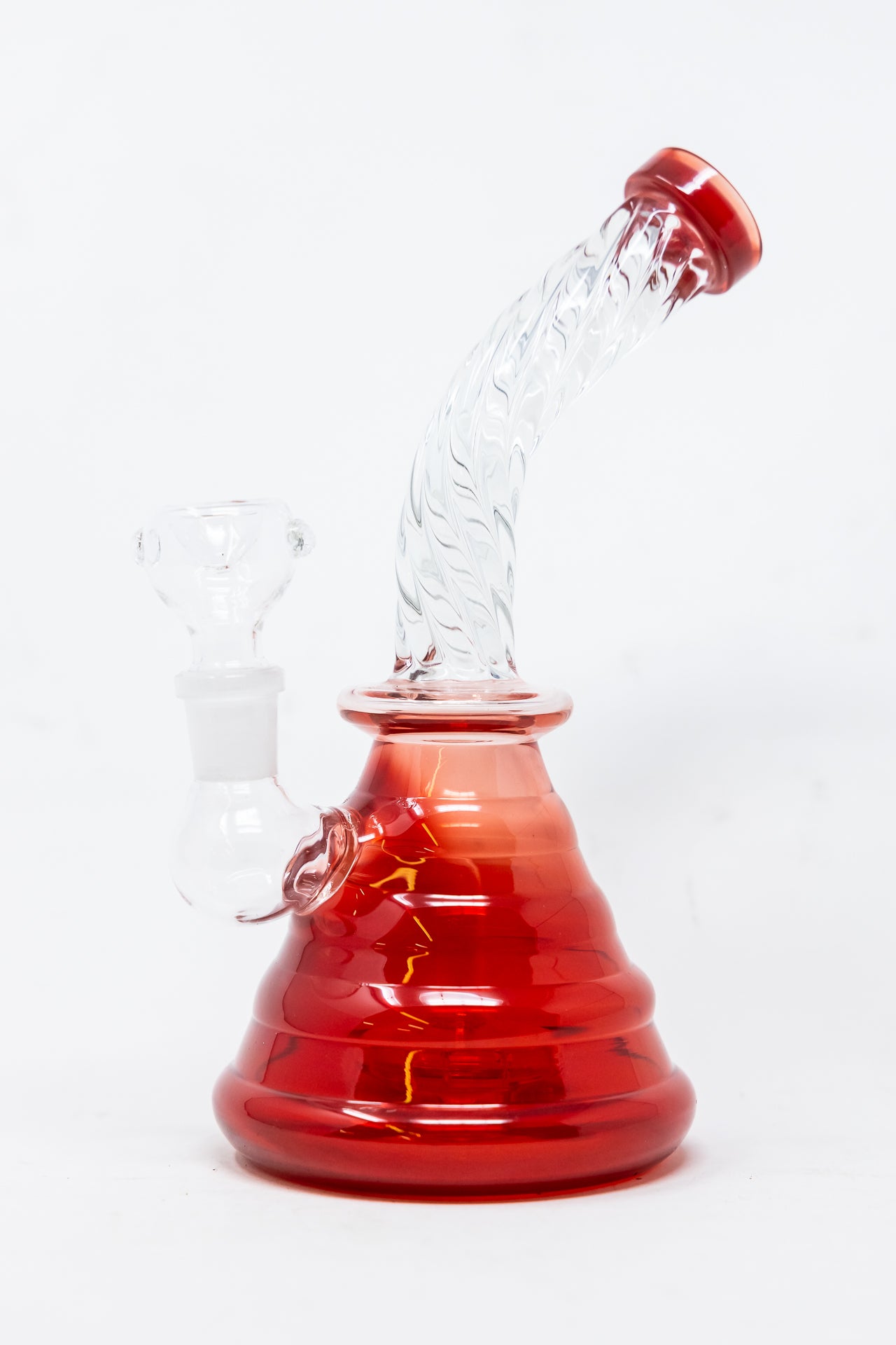 7" Cherry Red Twisted Shower Bend