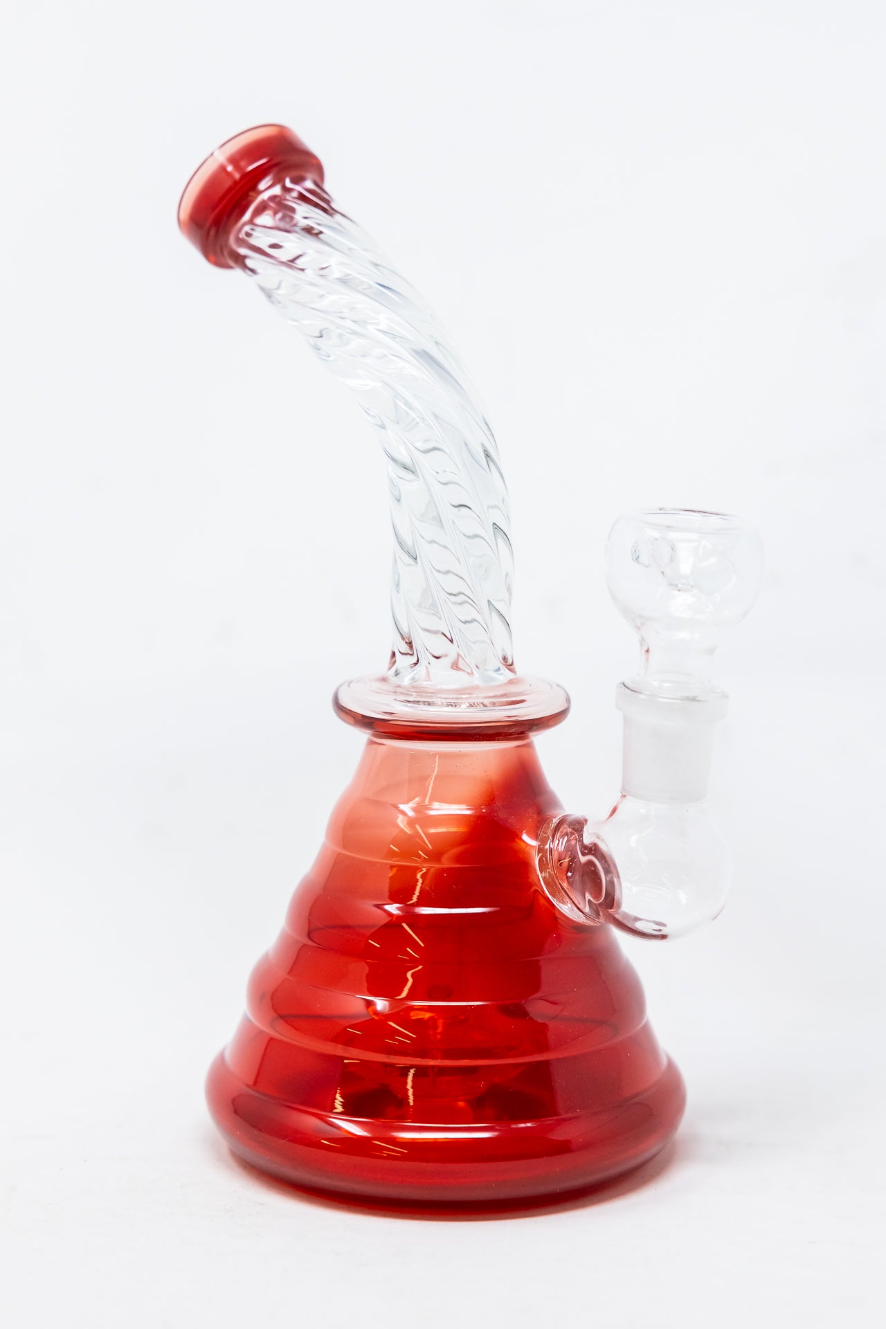 7" Cherry Red Twisted Shower Bend