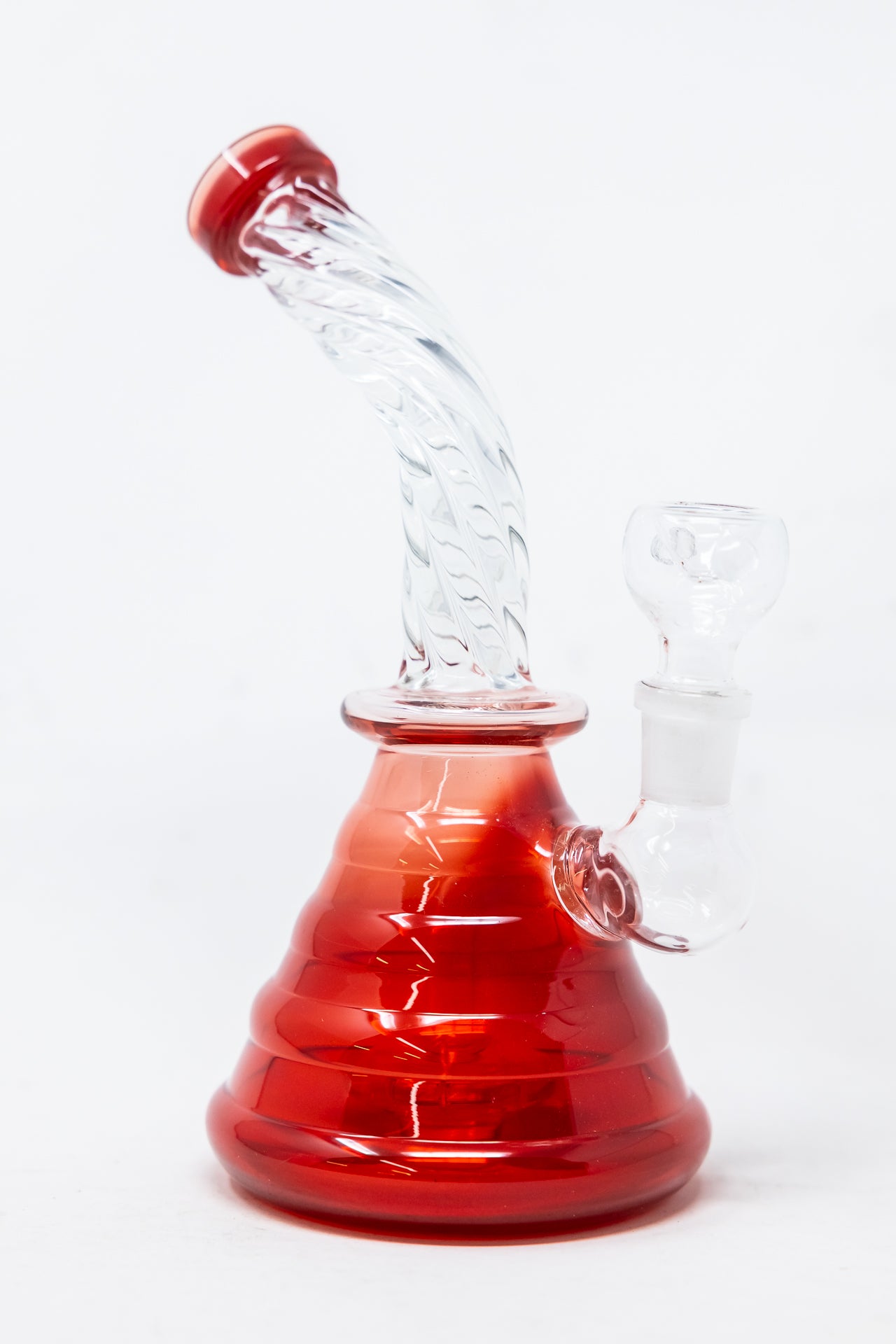 7" Cherry Red Twisted Shower Bend