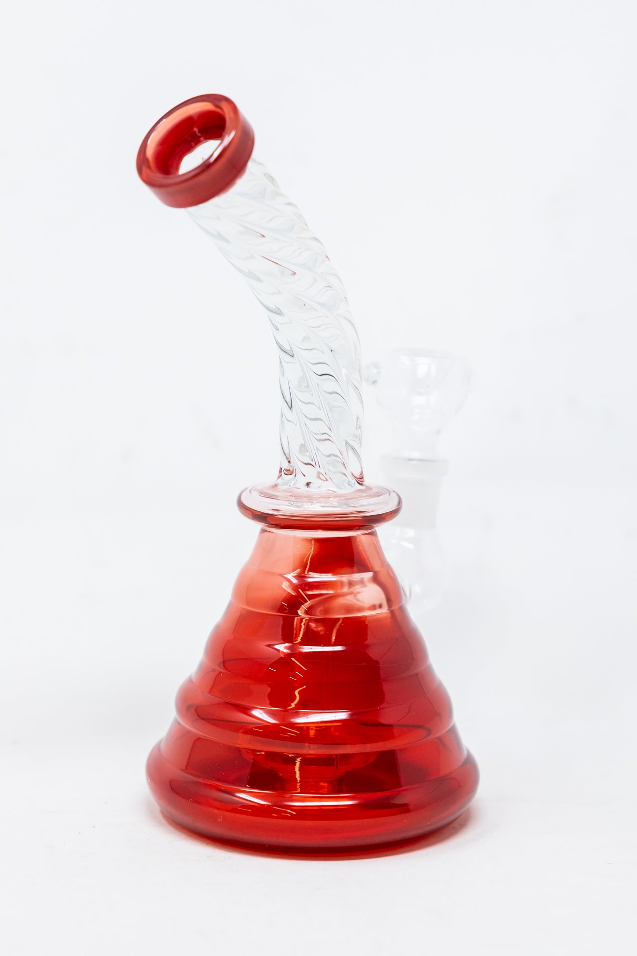 7" Cherry Red Twisted Shower Bend