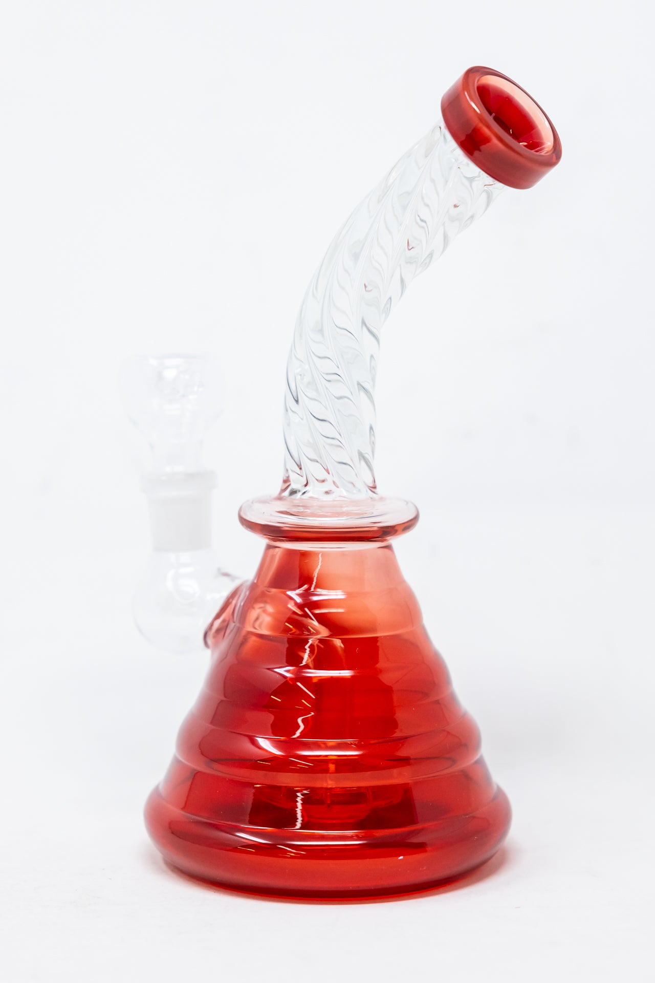 7" Cherry Red Twisted Shower Bend