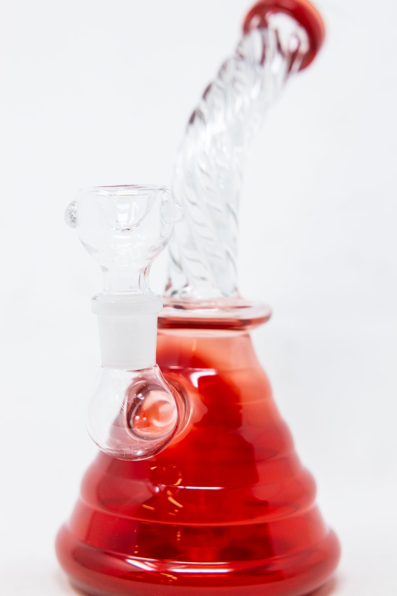 7" Cherry Red Twisted Shower Bend