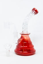 7" Cherry Red Twisted Dab Rig