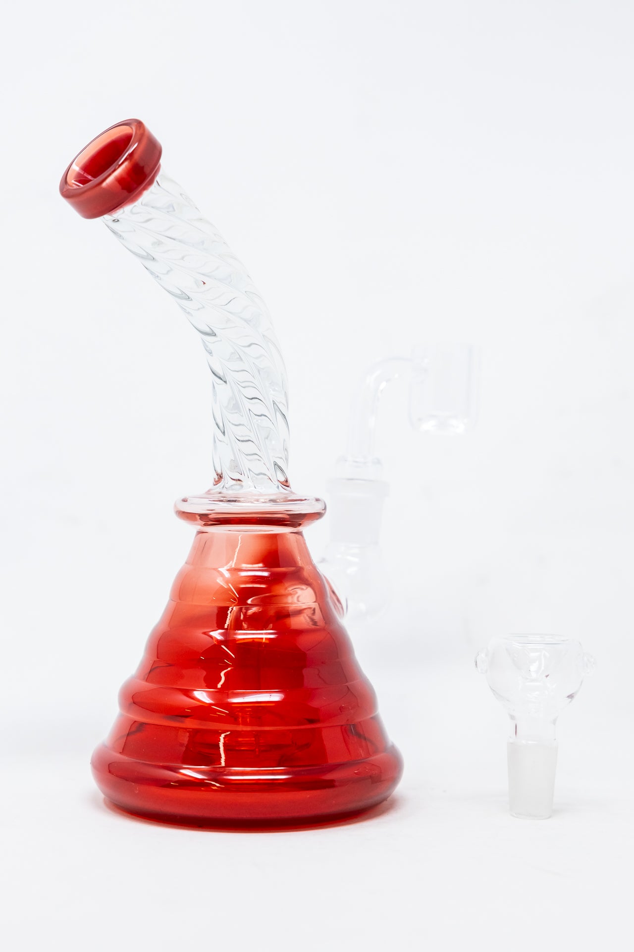 7" Cherry Red Twisted Dab Rig