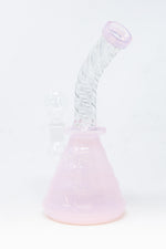 7" Pink Milky Iridescent Twisted Shower Bend