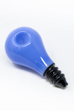 6" Blue Light Bulb Glass Pipe