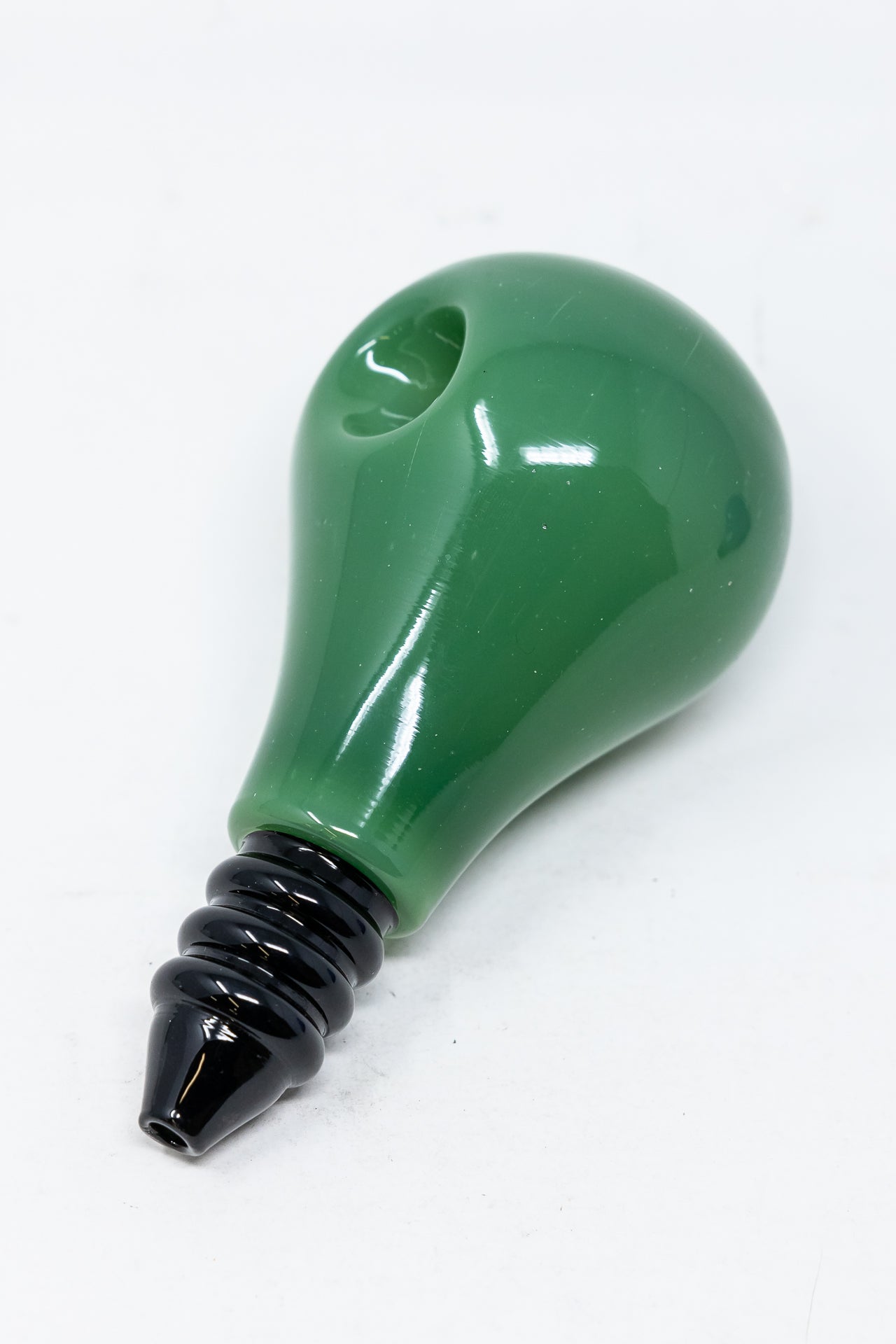 6" Green Light Bulb Glass Pipe