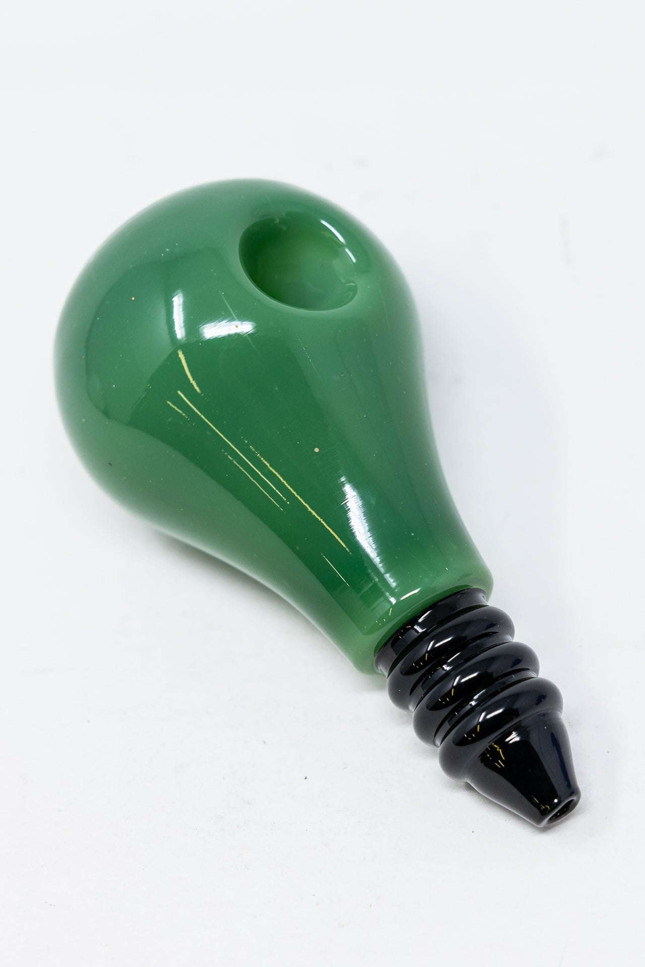 6" Green Light Bulb Glass Pipe