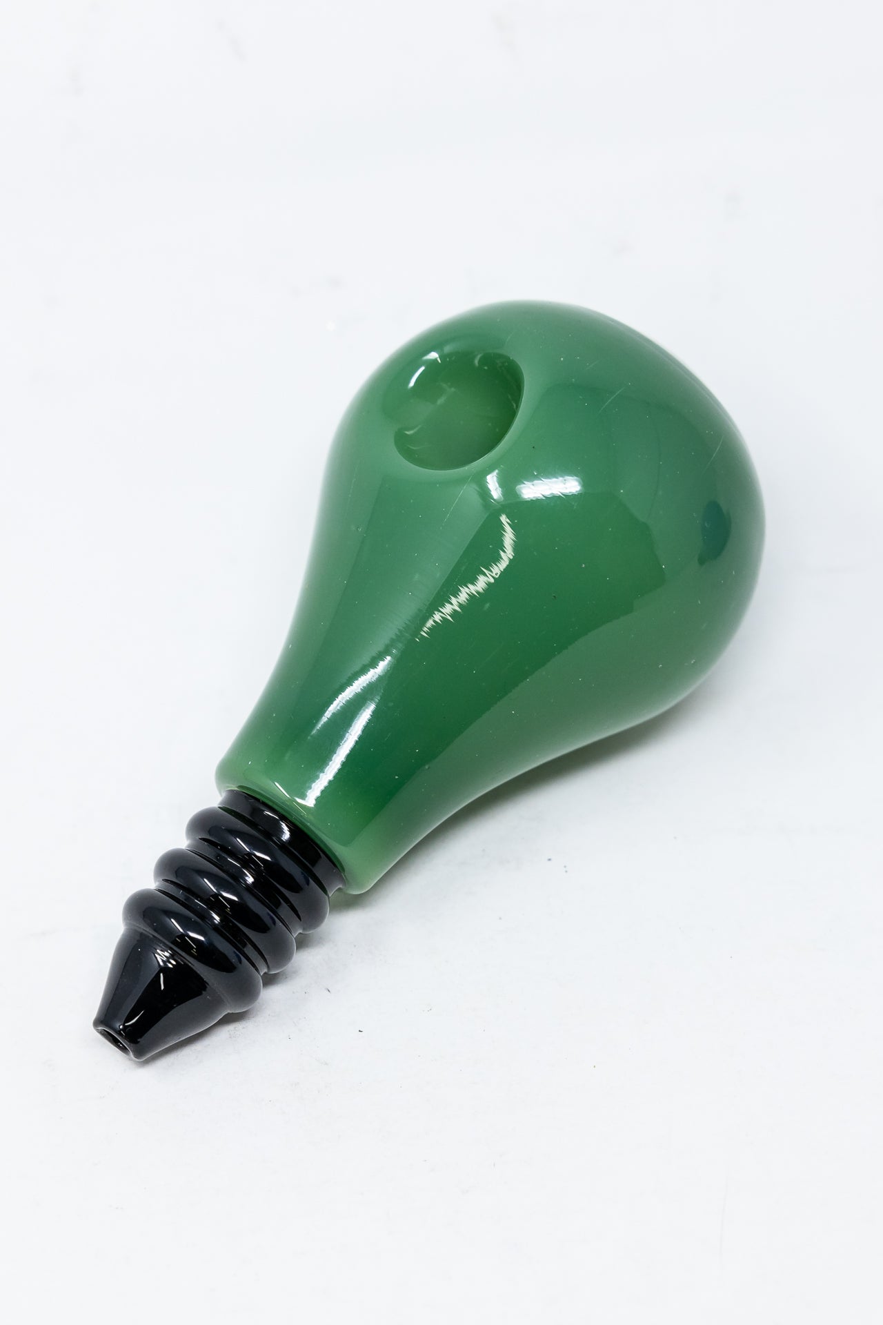 6" Green Light Bulb Glass Pipe