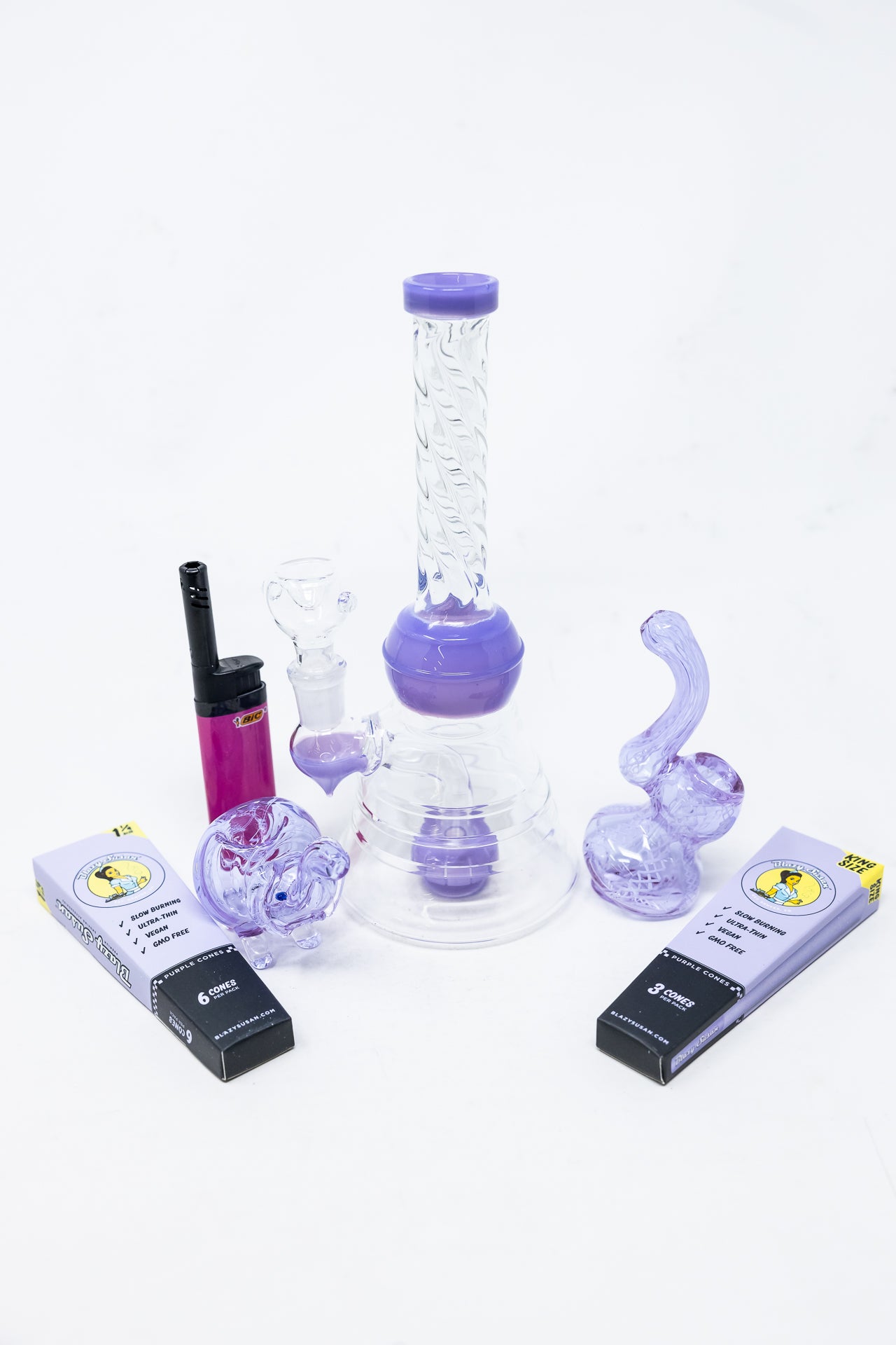 8" Purple Twisted Stoner Combo Set
