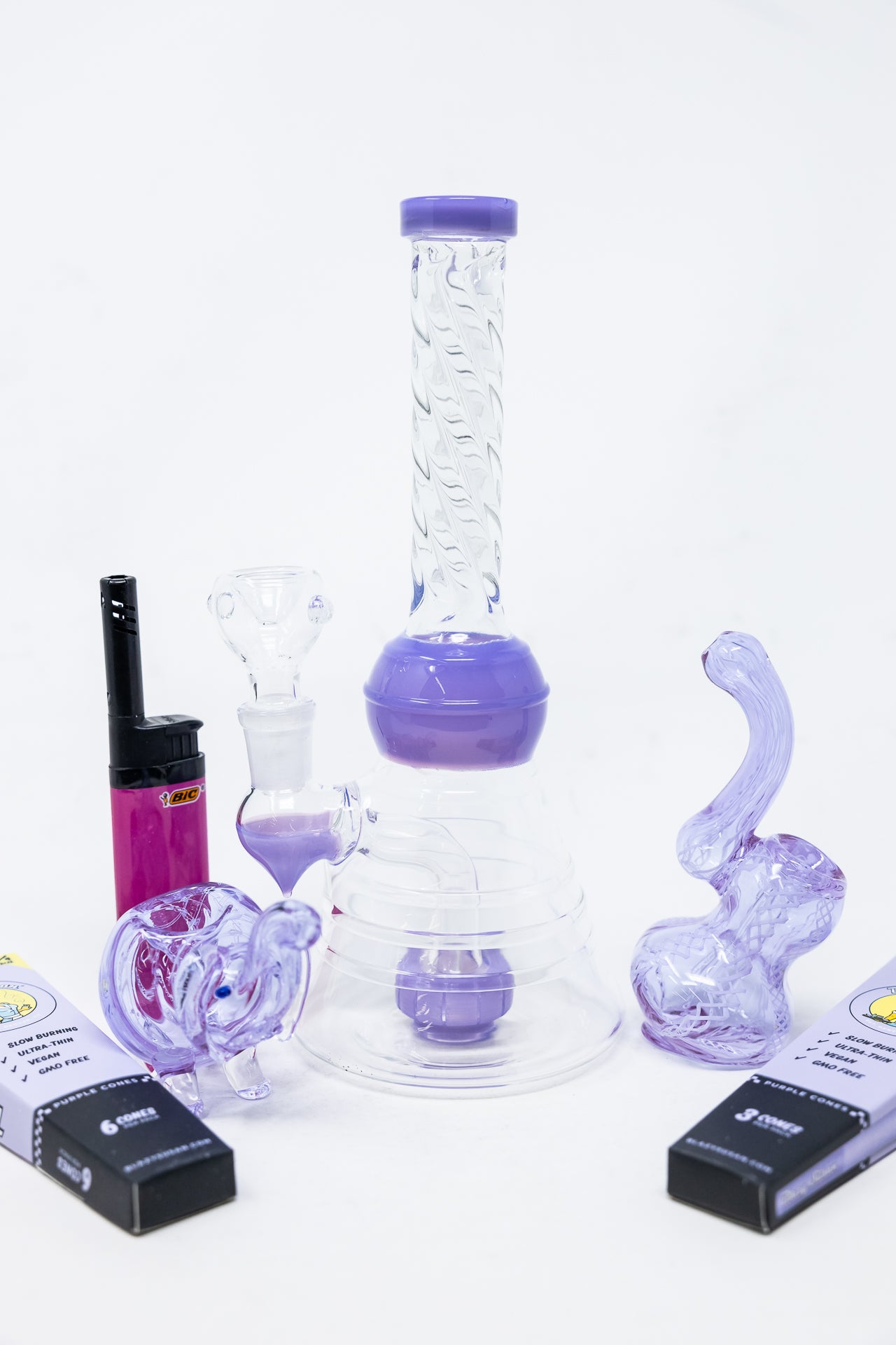 8" Purple Twisted Stoner Combo Set
