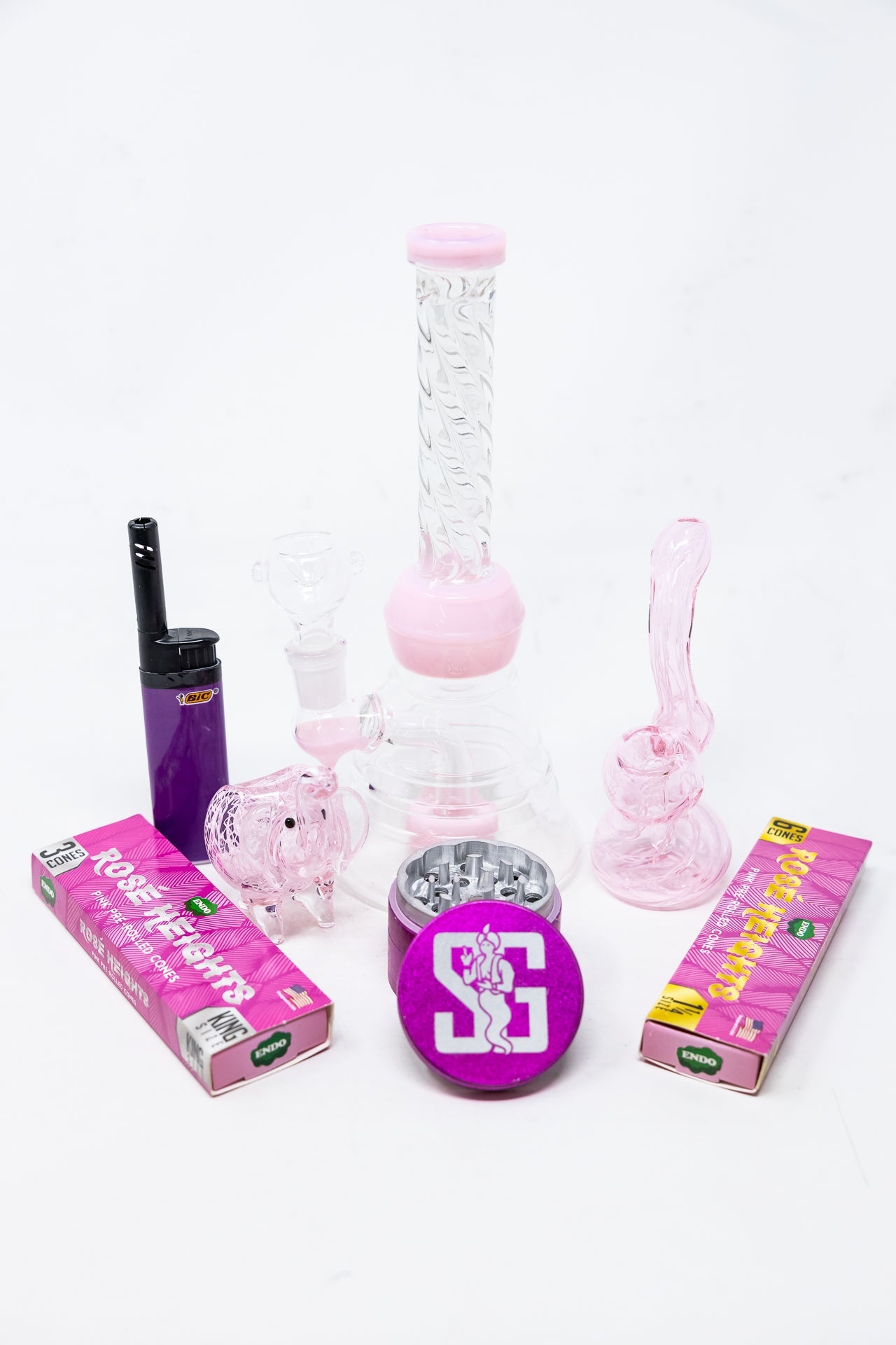 8" Pink Twisted Stoner Combo Set StonedGenie.com