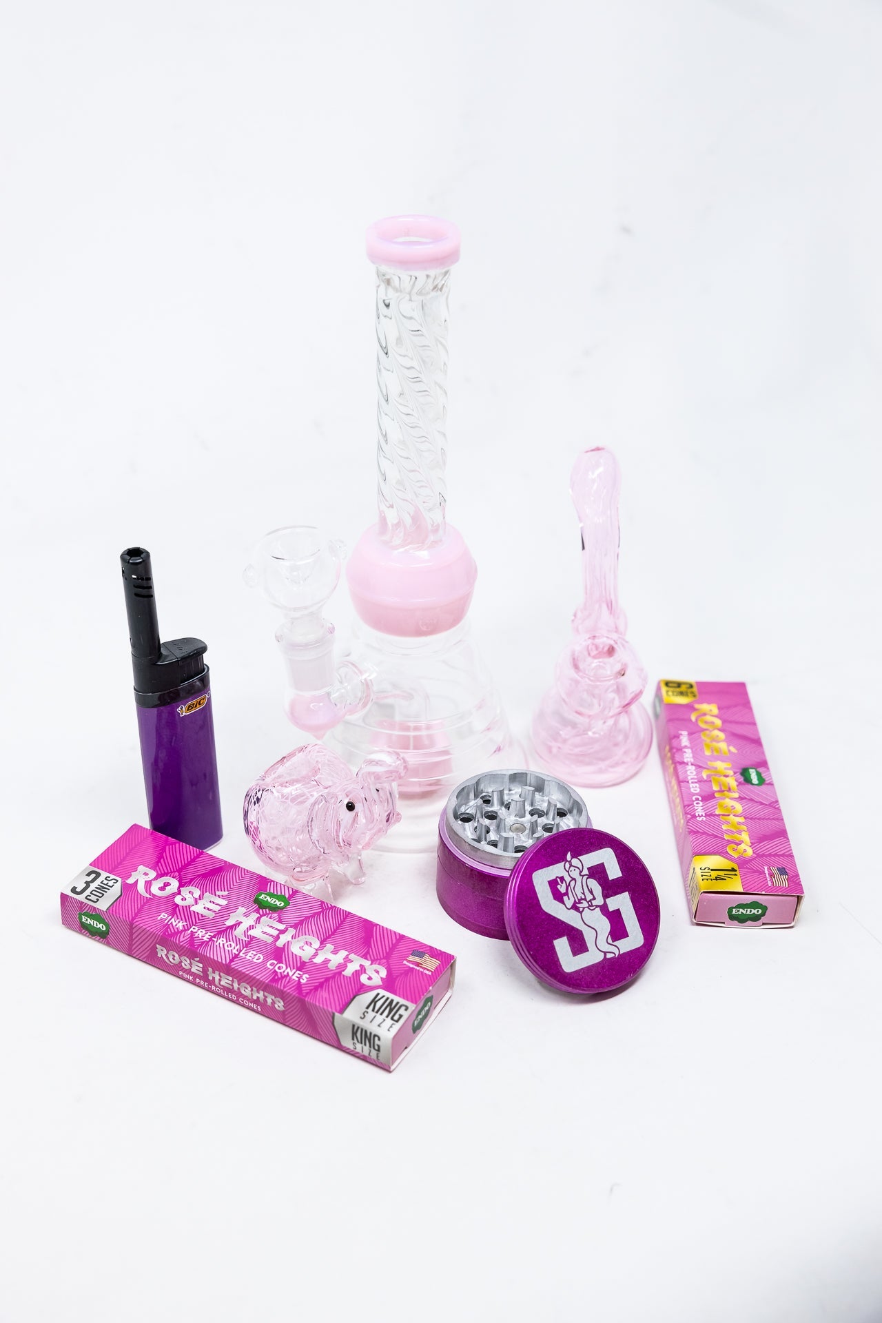 8" Pink Twisted Stoner Combo Set StonedGenie.com