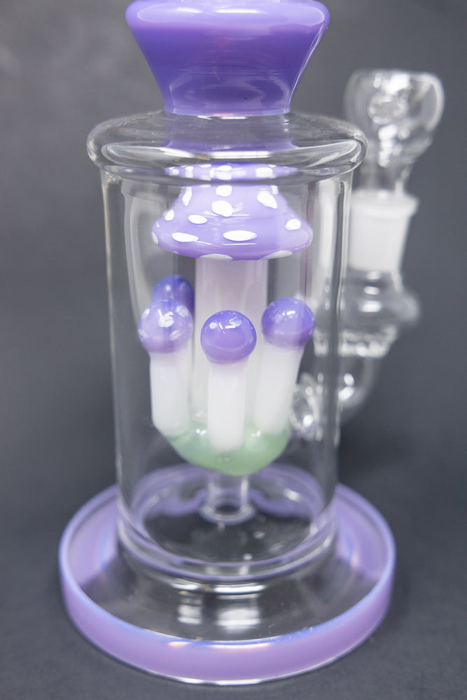 10" Milky Purple Shower Bend Mushroom Bong