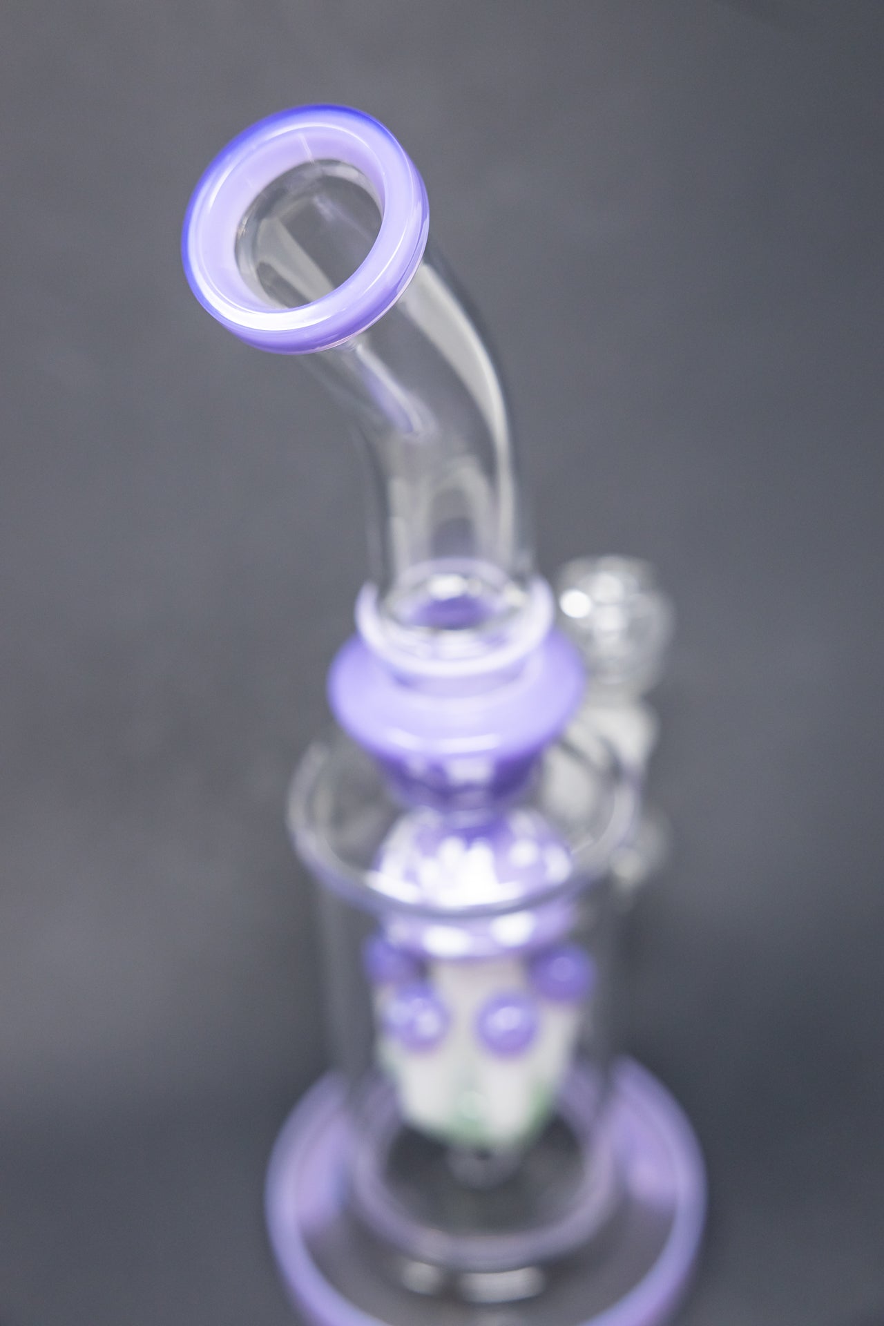 10" Milky Purple Shower Bend Mushroom Bong