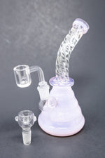 7" Pink Milky Iridescent Twisted Dab Rig