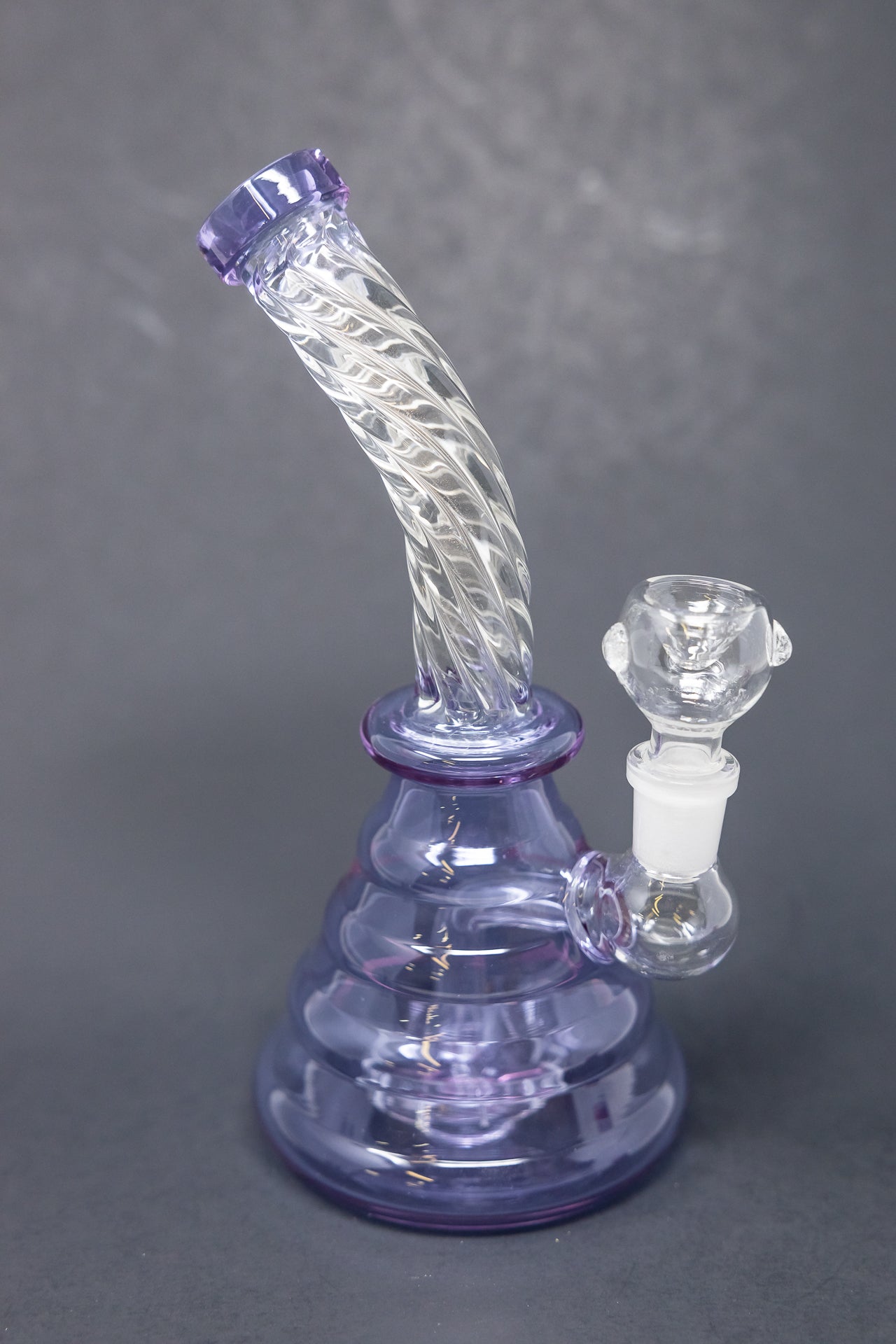 7" Purple Twisted Shower Bend