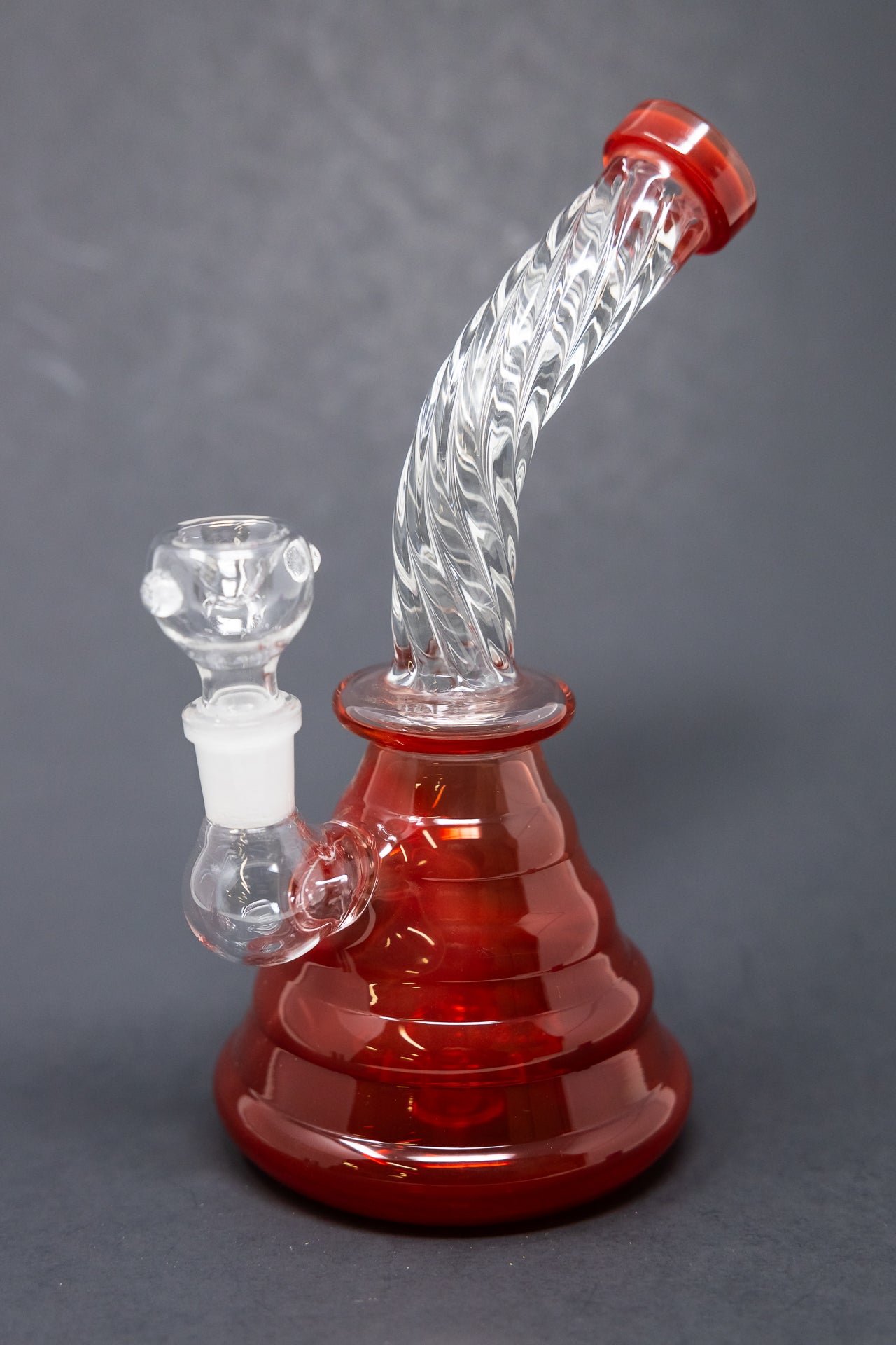 7" Cherry Red Twisted Shower Bend