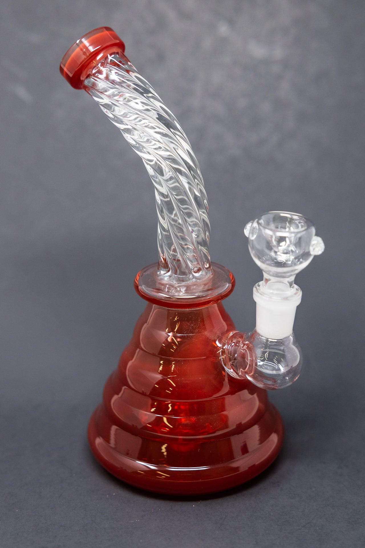 7" Cherry Red Twisted Shower Bend