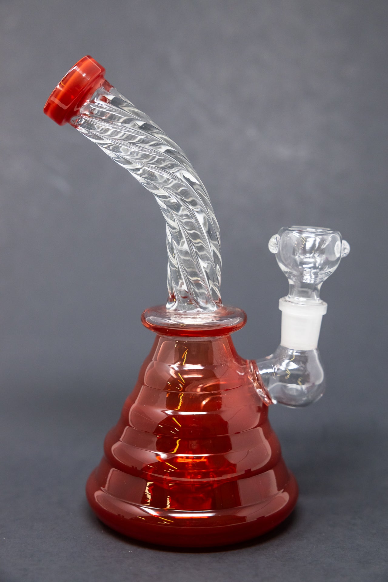 7" Cherry Red Twisted Shower Bend