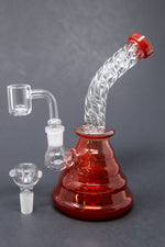 7" Red Twisted Dab Rig