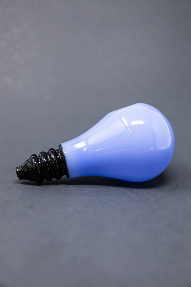 6" Blue Light Bulb Glass Pipe