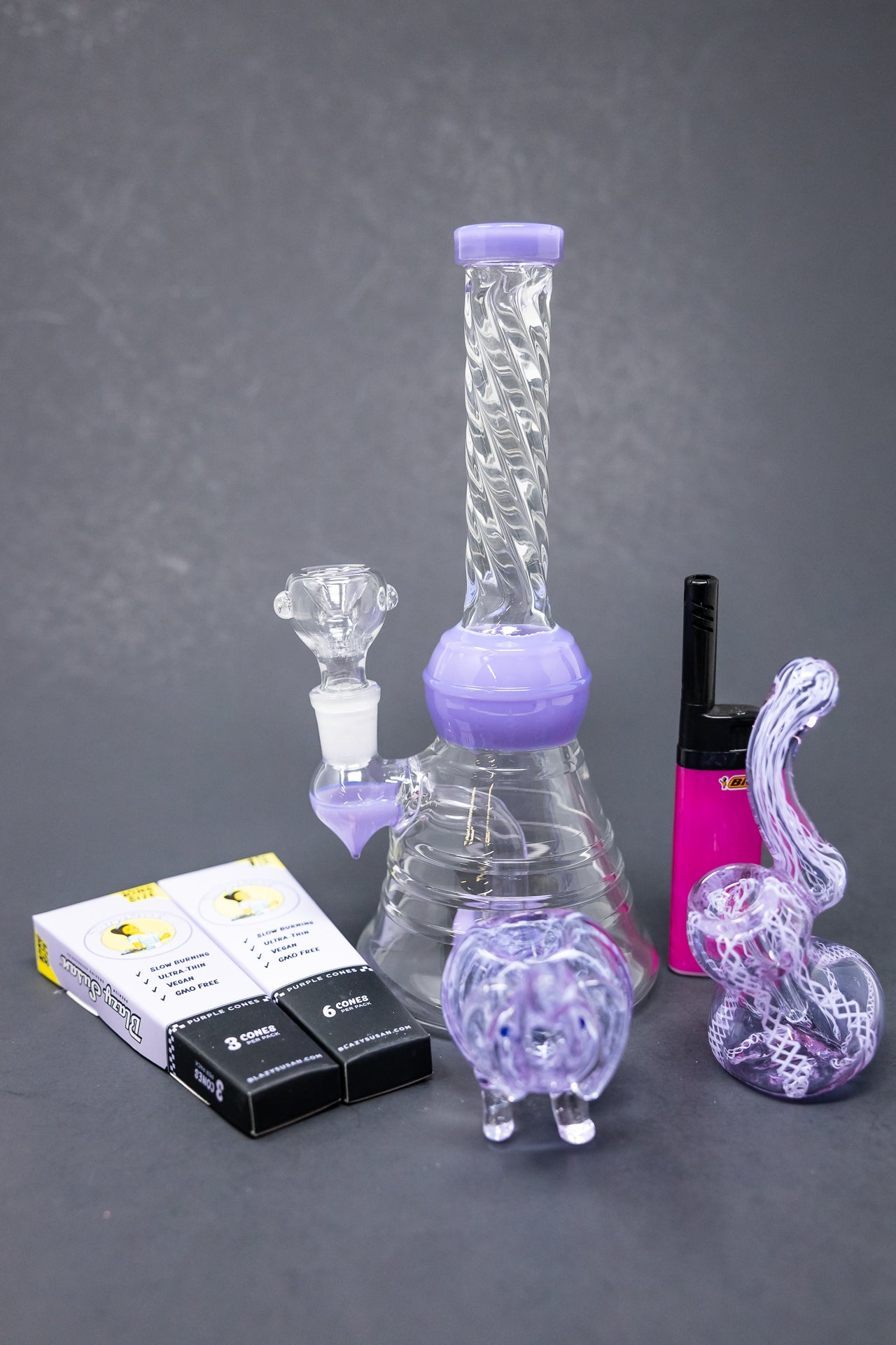 8" Purple Twisted Stoner Combo Set