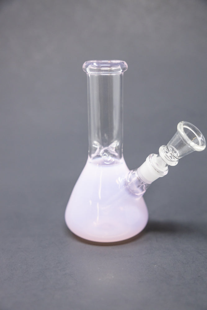 6" Pink Iridescent Beaker Bong w/ Ice Catcher