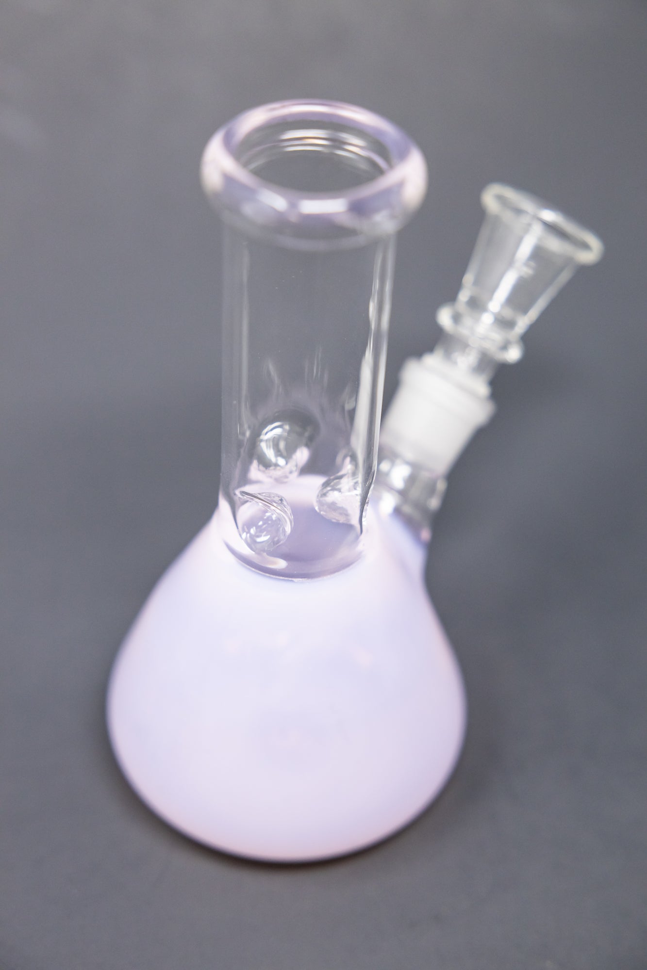 6" Pink Iridescent Beaker Mini Bong w/ Ice Catcher