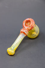 7" Red Swirl Fumed Hammer Bubbler