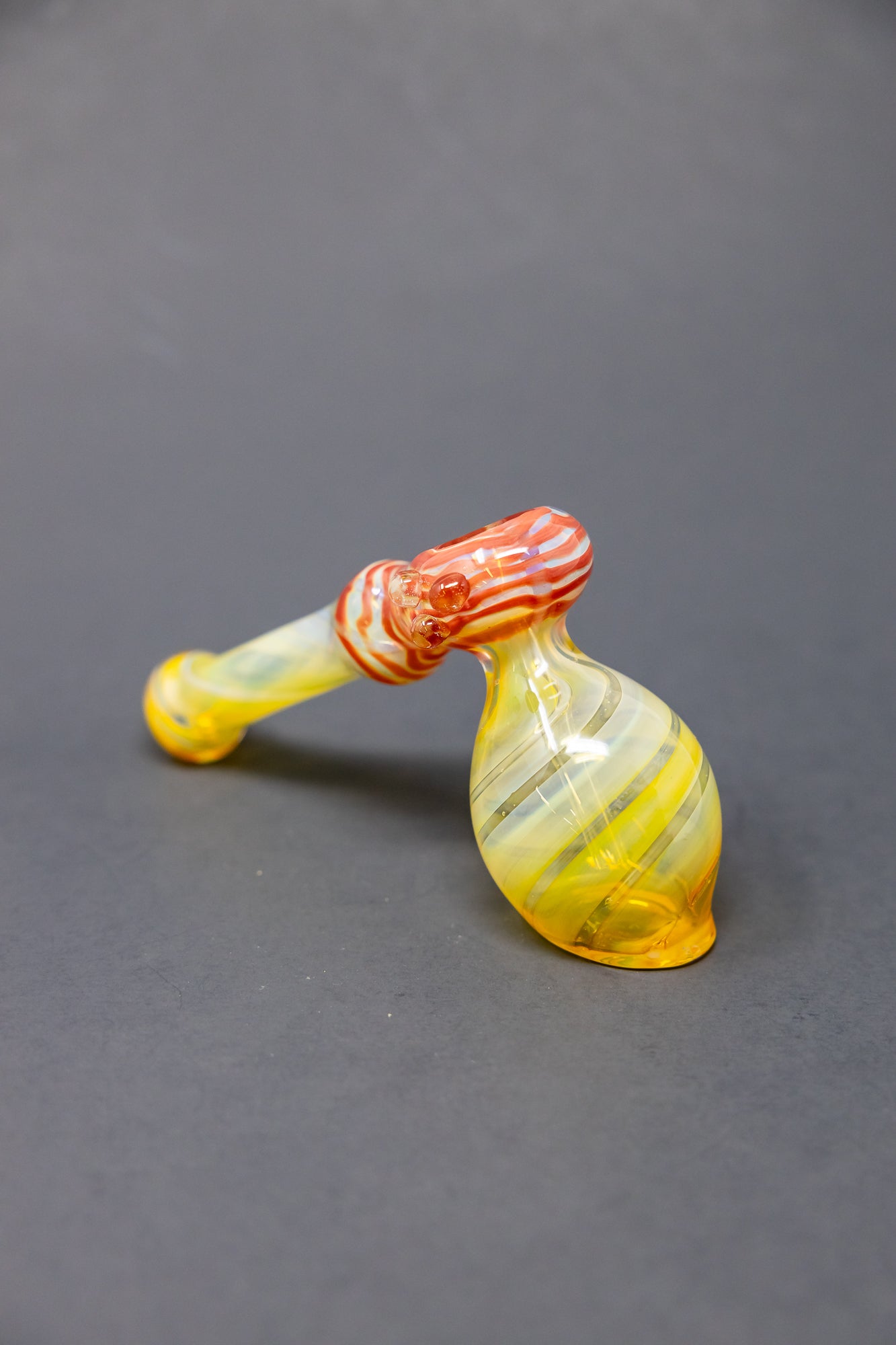 7" Red Swirl Fumed Hammer Bubbler