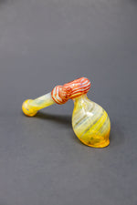 7" Red Swirl Fumed Hammer Bubbler