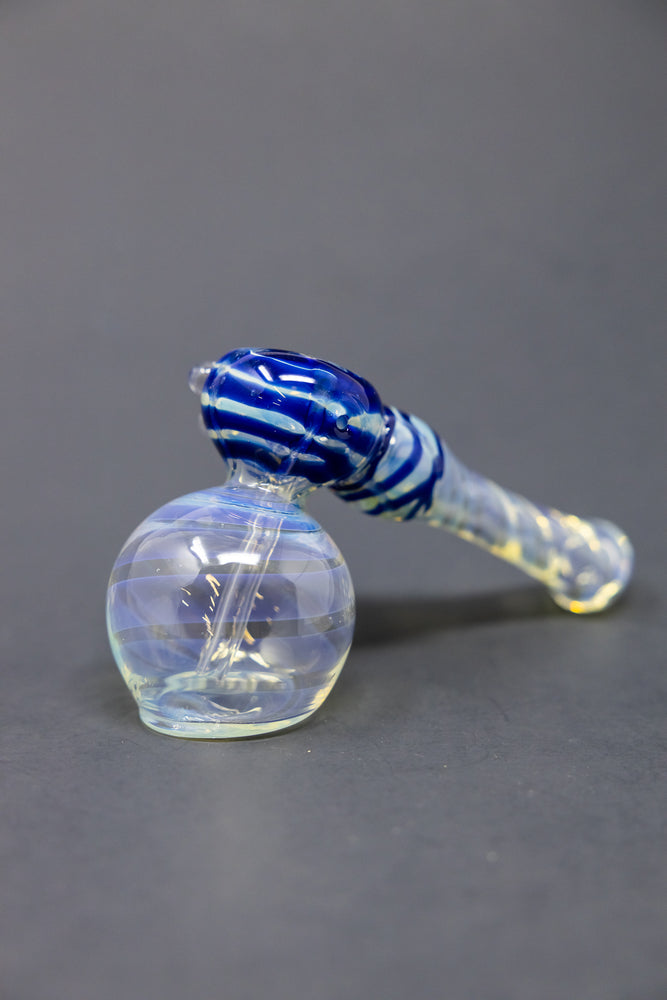 7" Blue Fumed Hammer Bubbler