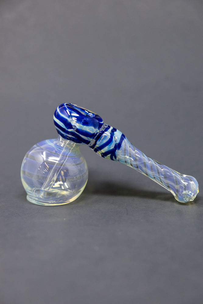7" Blue Fumed Hammer Bubbler