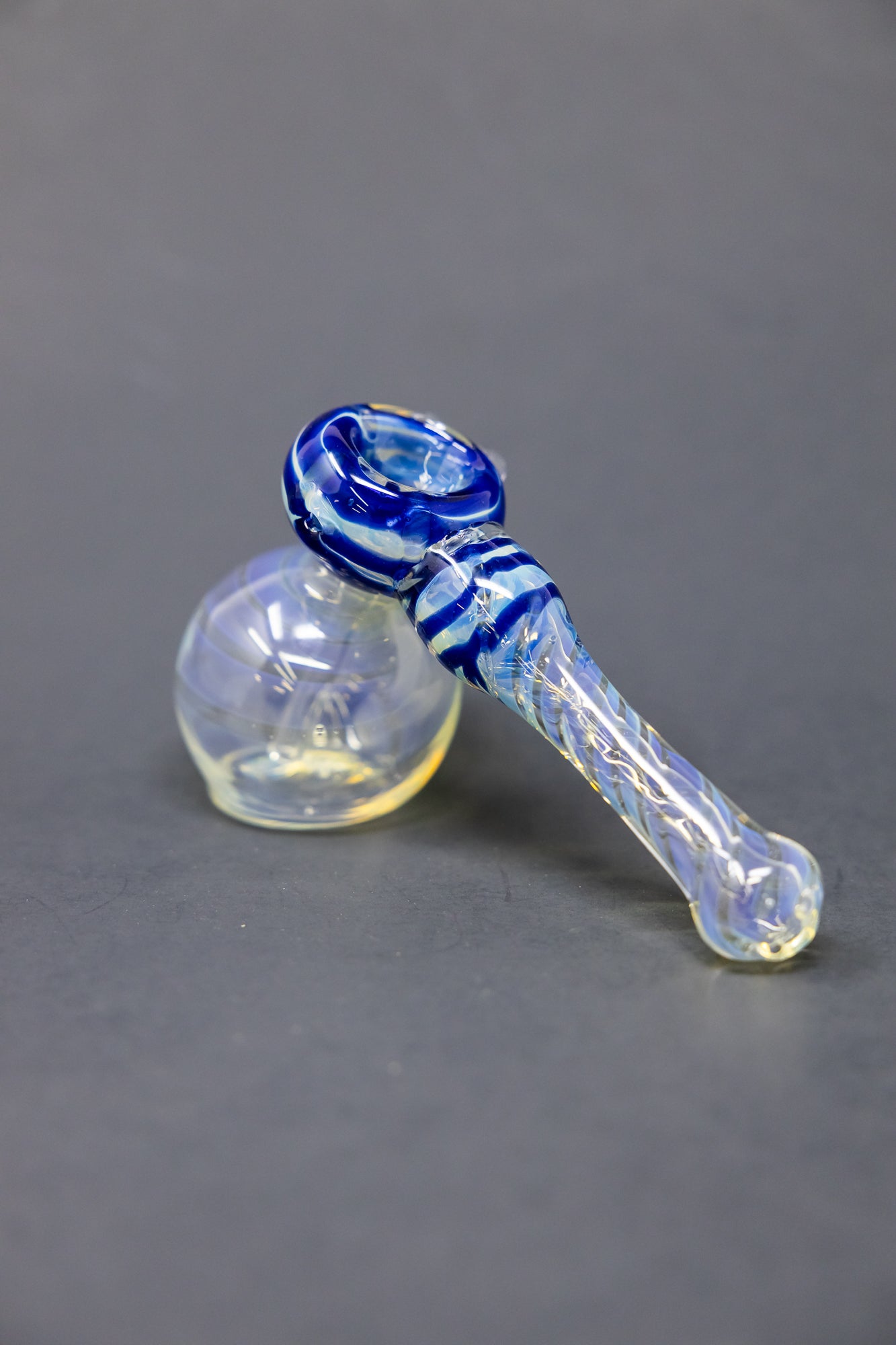 7" Blue Fumed Hammer Bubbler