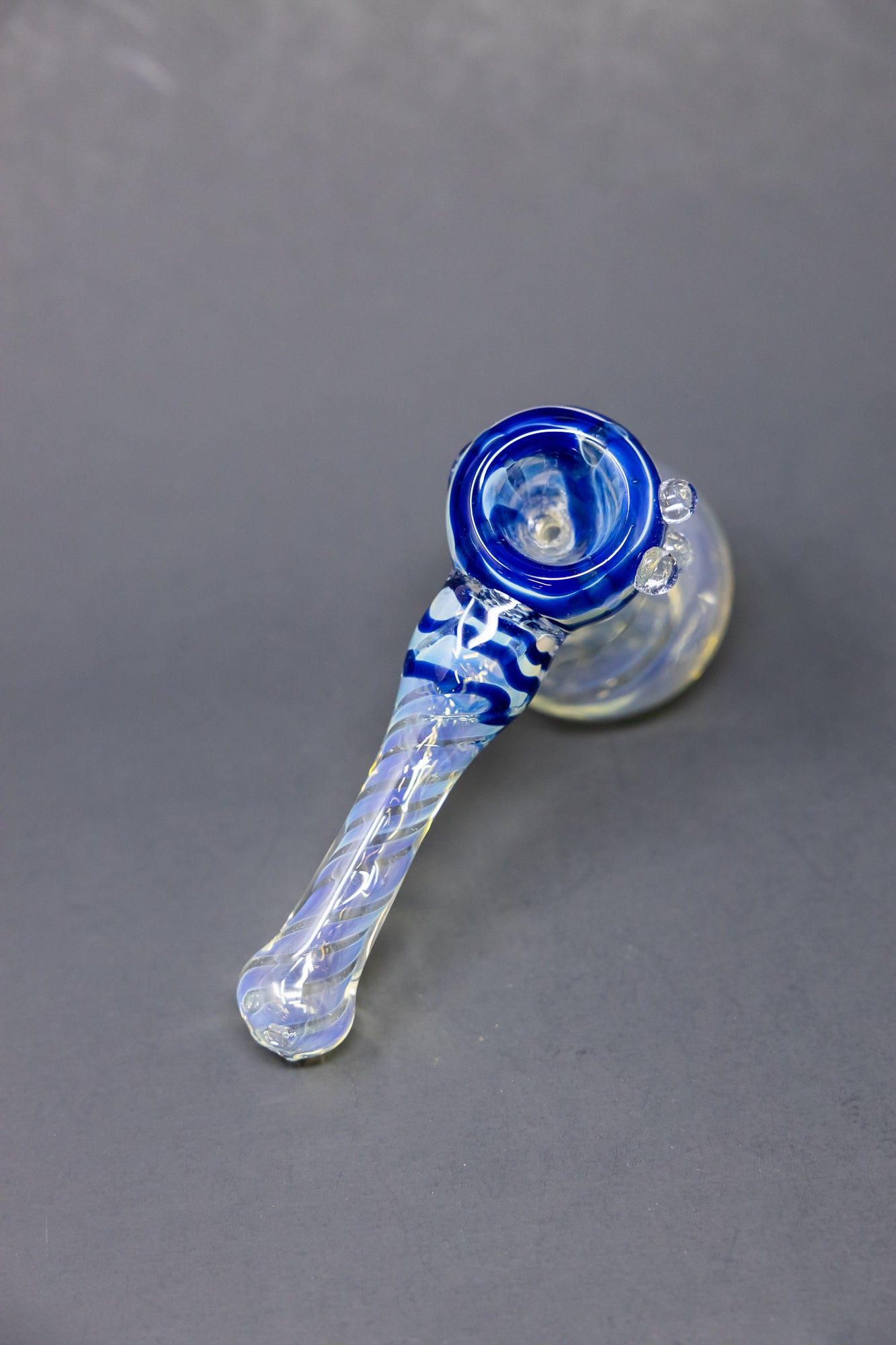 7" Blue Fumed Hammer Bubbler