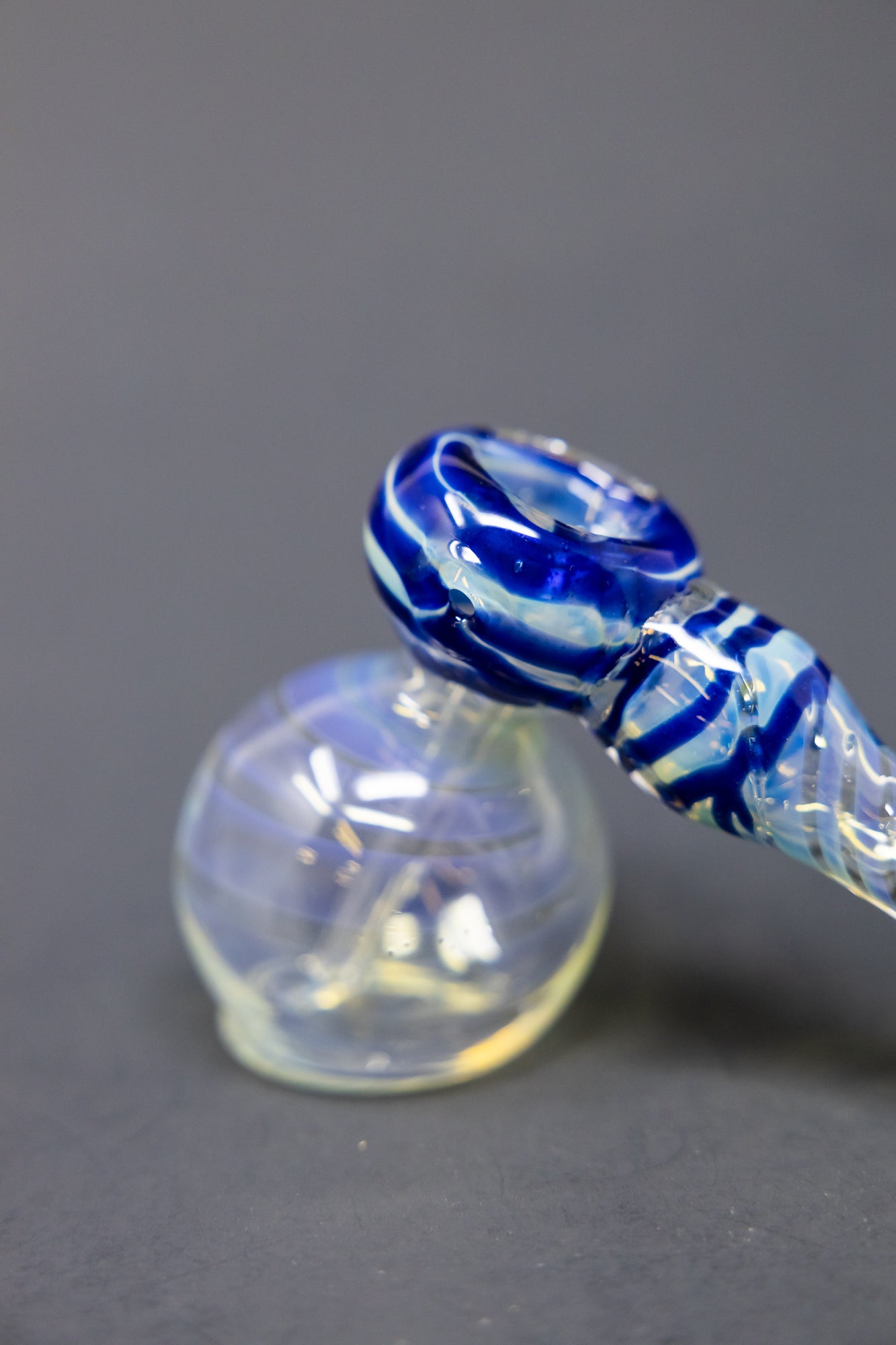 7" Blue Fumed Hammer Bubbler