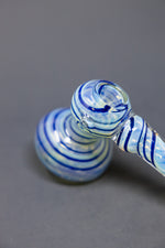 7" Blue Swirl Fumed Hammer Bubbler