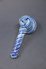 7" Blue Swirl Fumed Hammer Bubbler