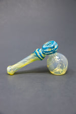 7" Light Blue Fumed Hammer Bubbler