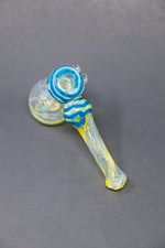 7" Light Blue Fumed Hammer Bubbler