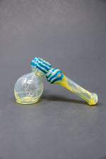 7" Light Blue Fumed Hammer Bubbler