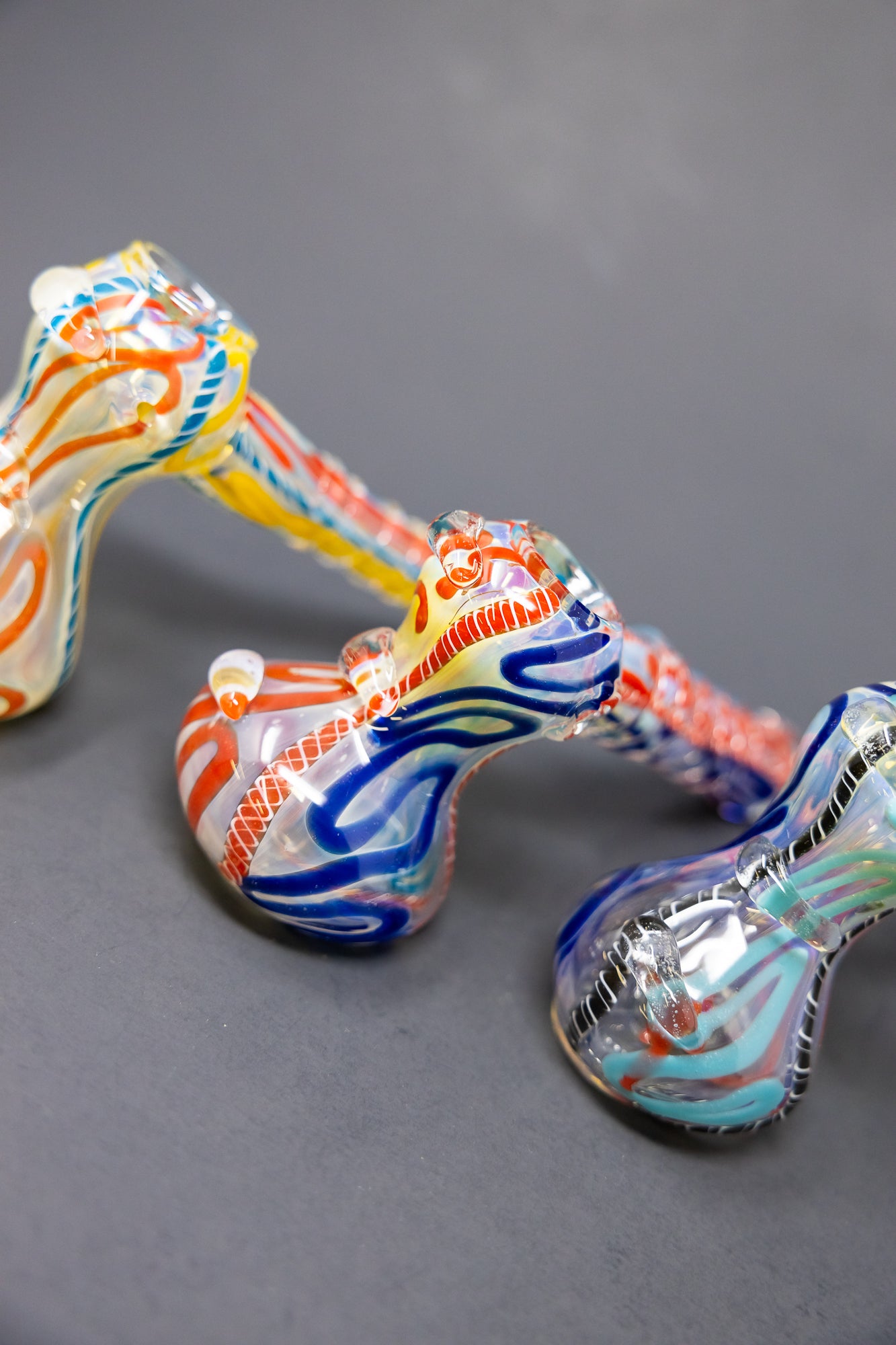 7" Fumed Hammer Bubbler - Assorted Colors