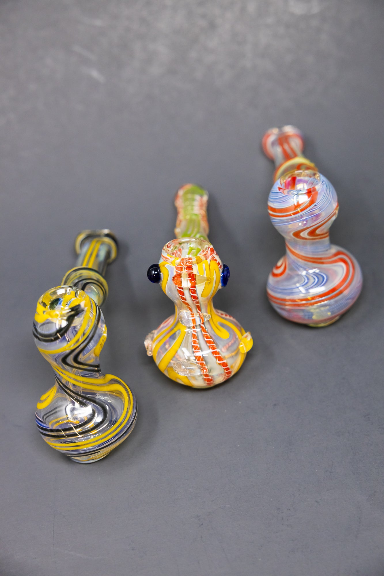 7" Fumed Hammer Bubbler - Assorted Colors