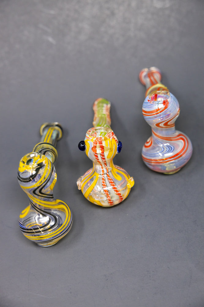 7" Fumed Hammer Bubbler - Assorted Colors