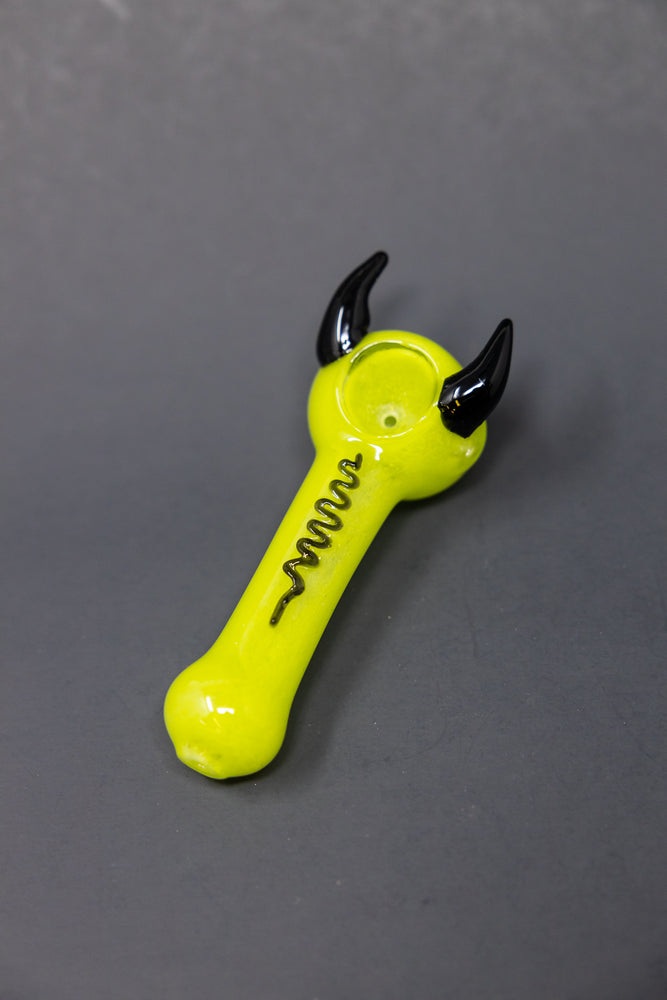 5" Lime Green Devil Hand Pipe